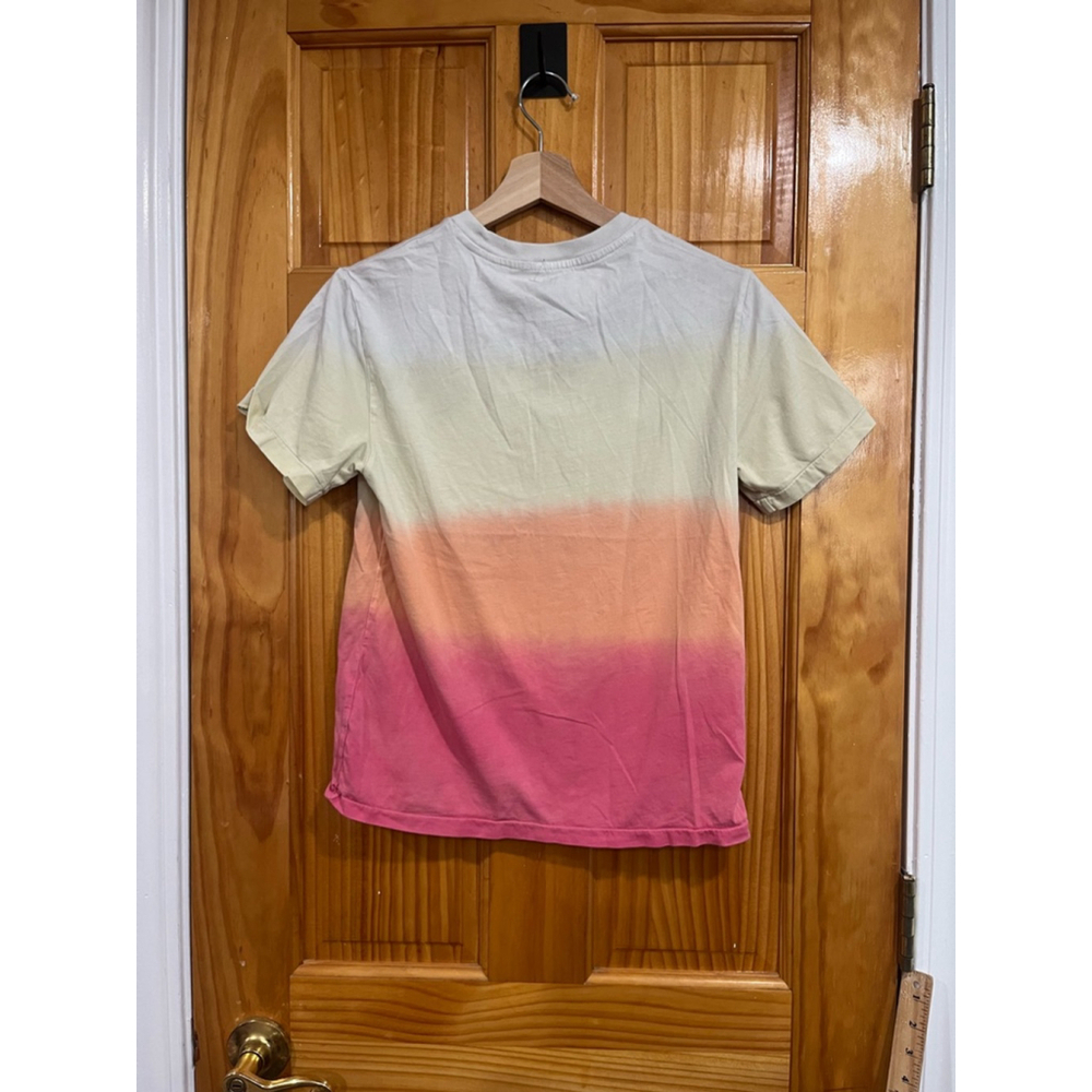 Kids Ralph Lauren Big Pony Logo Dip-dyed Cotton Tee In Peach Dip Dye Multi - Picture 3 of 4